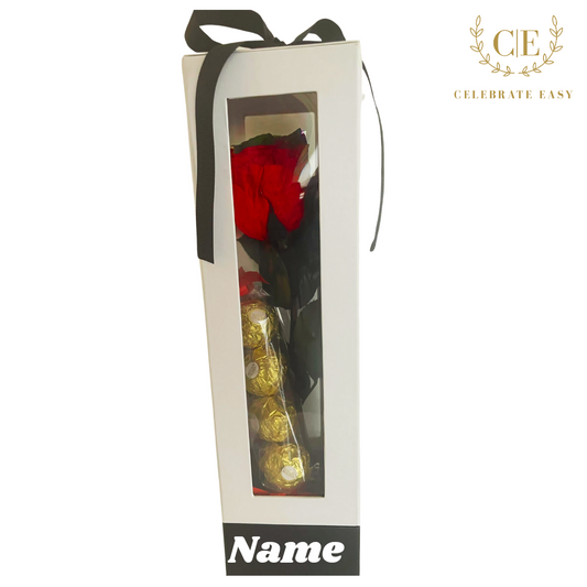Premium gift box with Preserved Roses and chocolates